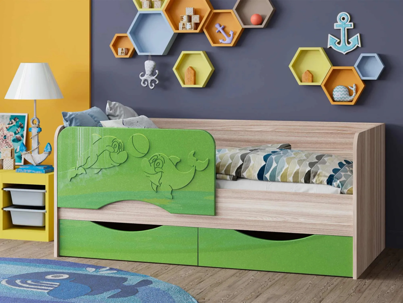 Дельфин 2 МДФ Салатовый металлик